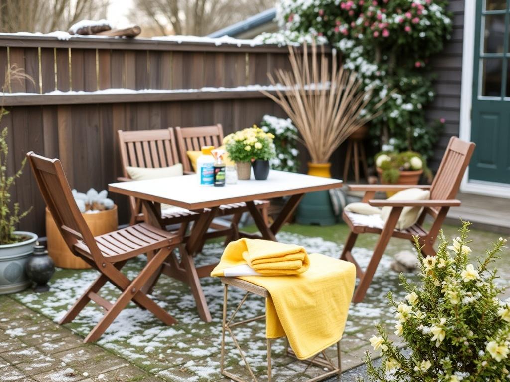 Чистка садовой мебели после зимы. Инструменты и чистящие средства: минимальный набор